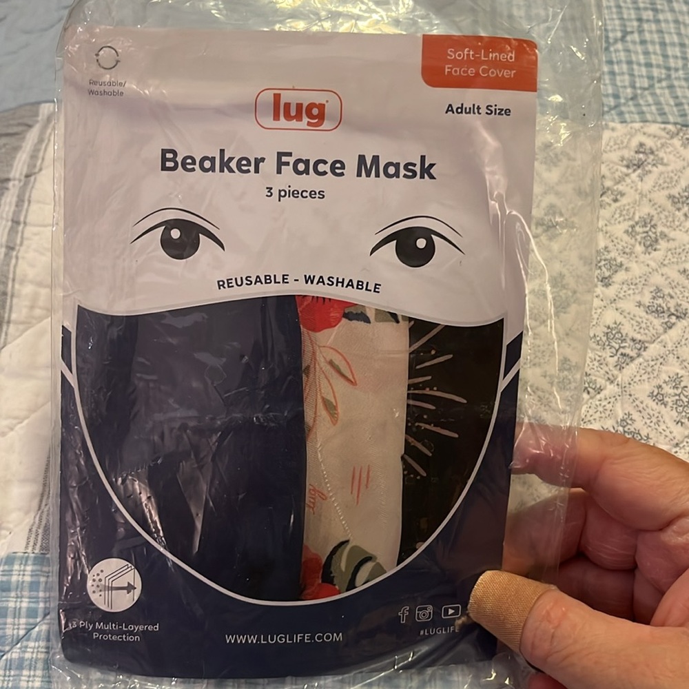 Lug bracket face mask tropical print set of 3.